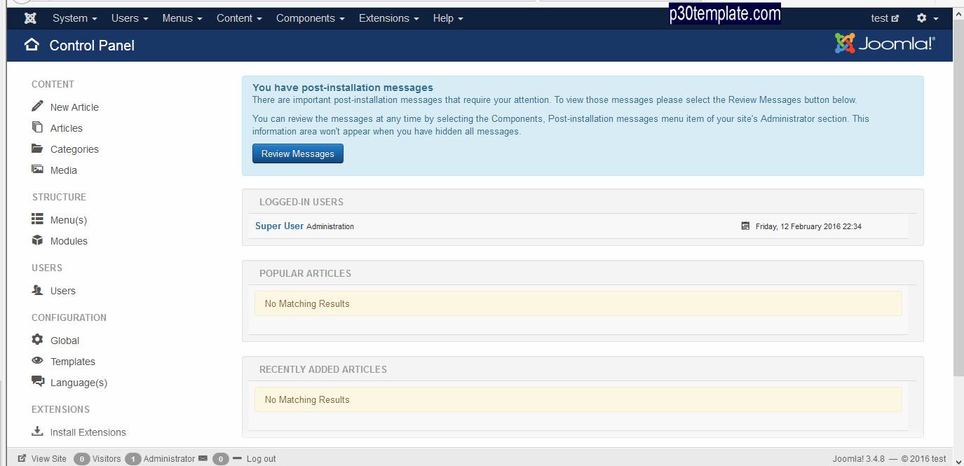 installing joomla